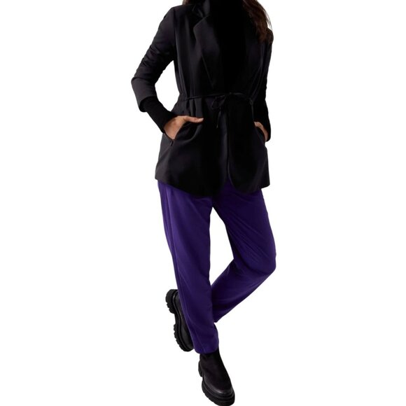 Athleta Womens Brooklyn Lined Pants Purple Ribbed Waist Size 6/T - Picture 3 of 16